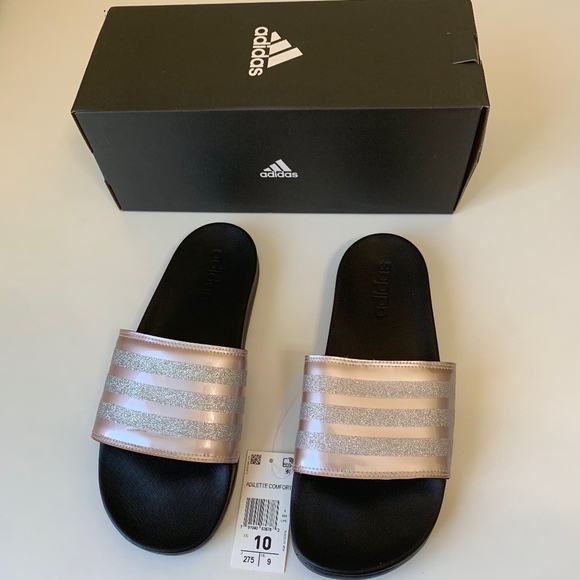 adidas rose gold slides